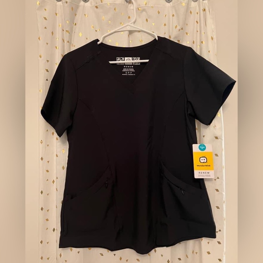 Wonderwink black scrub top